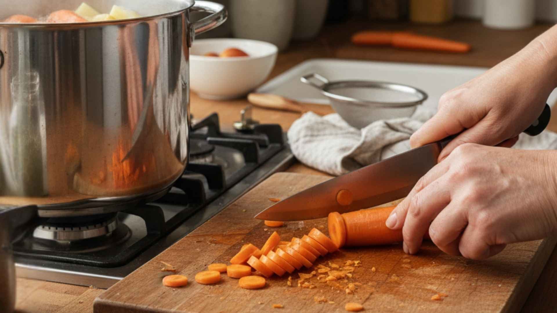 preparando sopa de moro